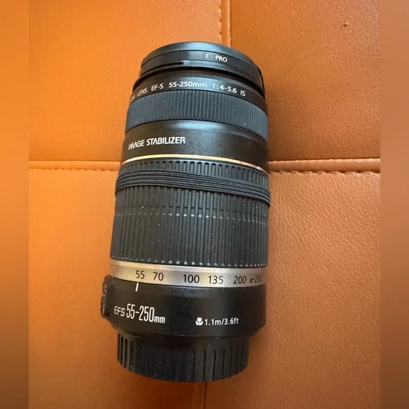 New Canon EFS 55-250 Telephoto Lens with Textured Grip